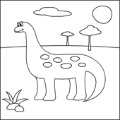 Jogo de desenho de dinossauro de desenho de linha para crianças