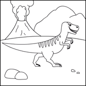 Desenho Para Colorir triceratops e t-rex - Imagens Grátis Para